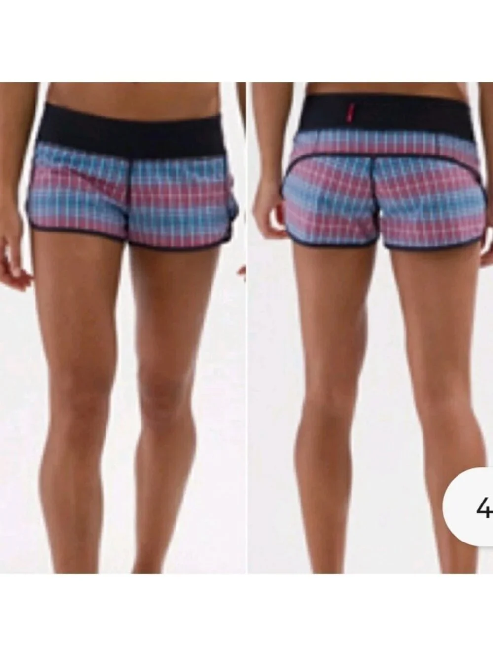 🦄 Rare Lululemon~RUN SPEED SHORT Rad Plaid~ Wish Blue/Passion Lined Shorts